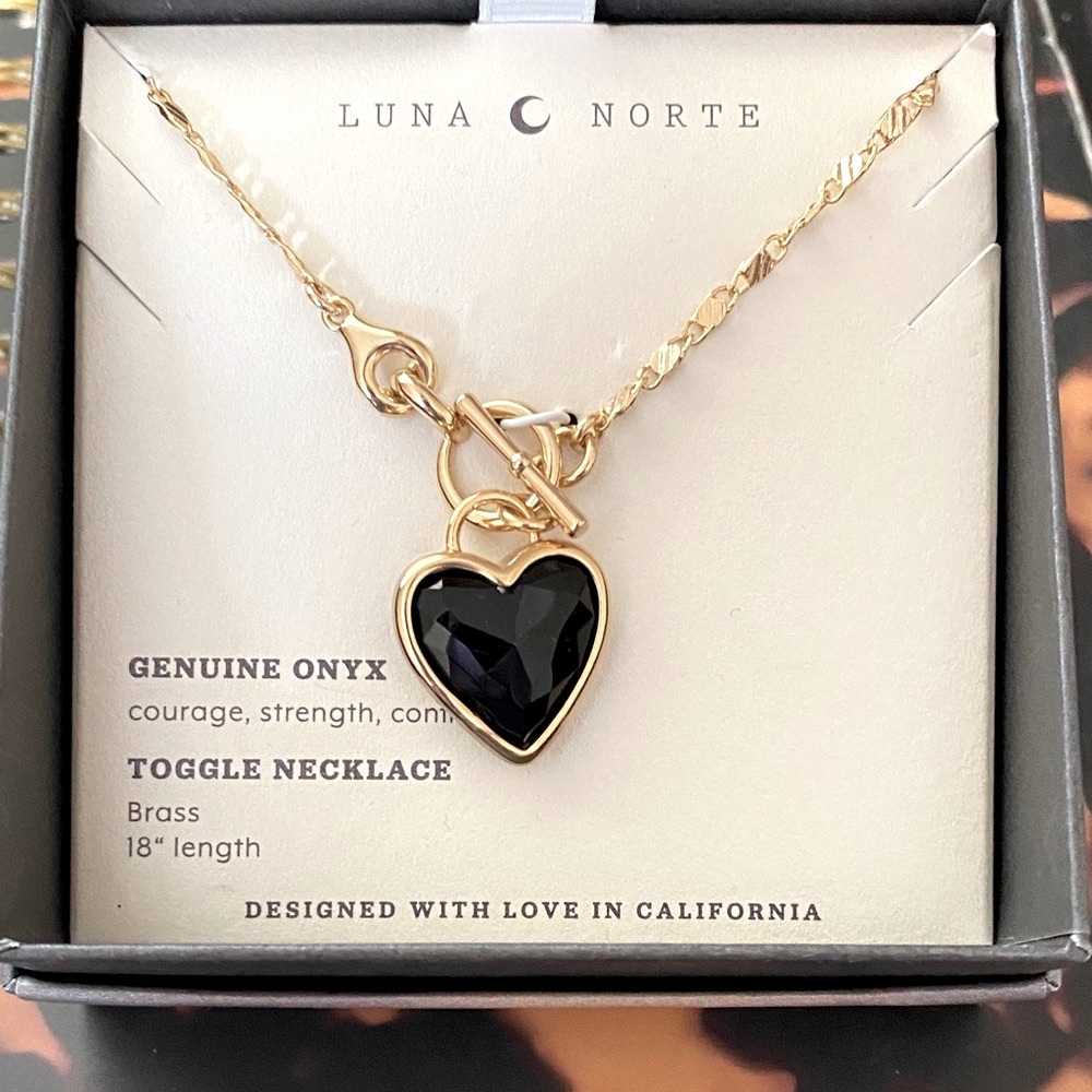 LUNA NORTE1 Onyx Toggle Necklace with a FREE gift 💝 !! - Picture 3 of 8